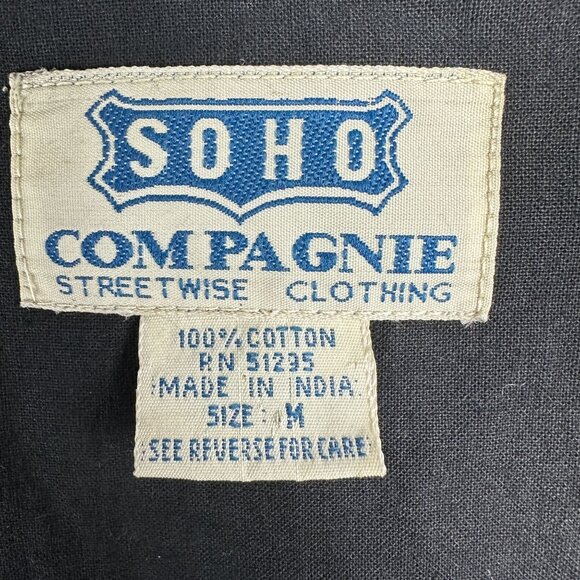Vintage Soho Compagnie Open Vest Streetwise Elephant Embroidered Cotton Lined - Picture 4 of 7